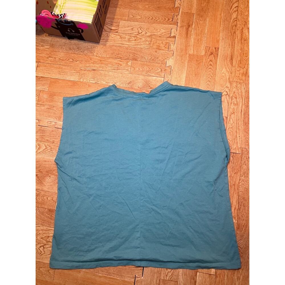 Nordstrom Mint Green V-Neck Oversized Tee Size L | Soft Casual Top - Picture 5 of 5